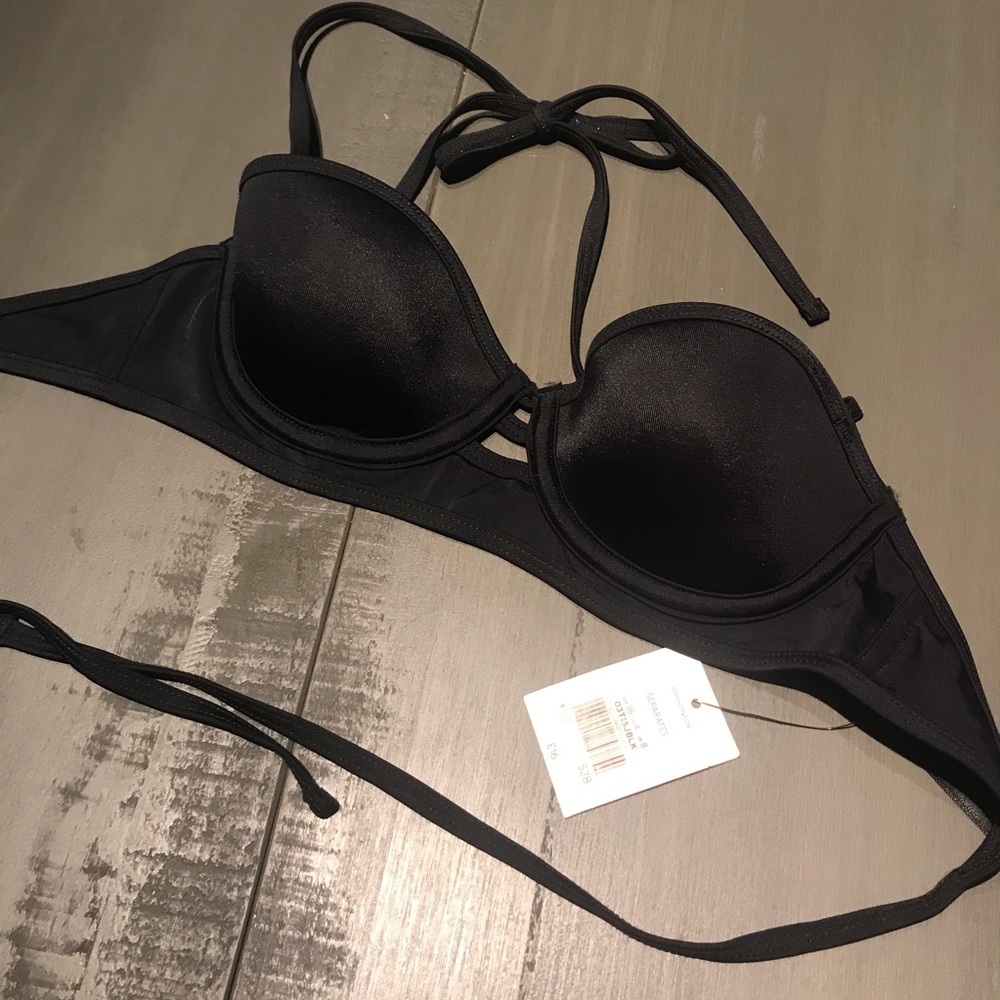 TopShop Black Underwire Halter Bikini Top
